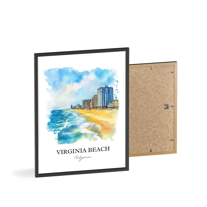 Virginia Beach Wall Art, VA Beach Print, Virginia Watercolor Art, Virginia Beach Gift, Travel Print, Travel Poster, Housewarming Gift