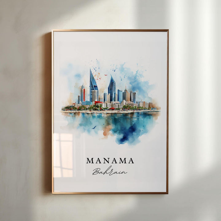 Manama Bahrain wall art - Bahrain, Manama poster, Manama Wedding gift, Birthday present, Custom Text, Personalized Gift