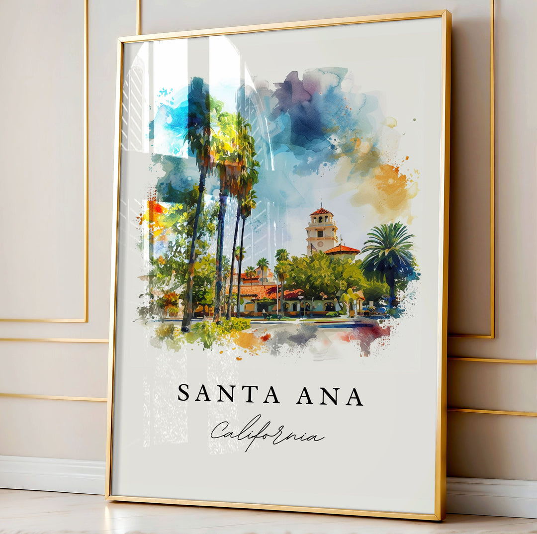 Santa Ana CA wall art - California, Santa Ana print, Santa Ana California Wedding gift, Birthday present, Custom Text, Perfect Gift