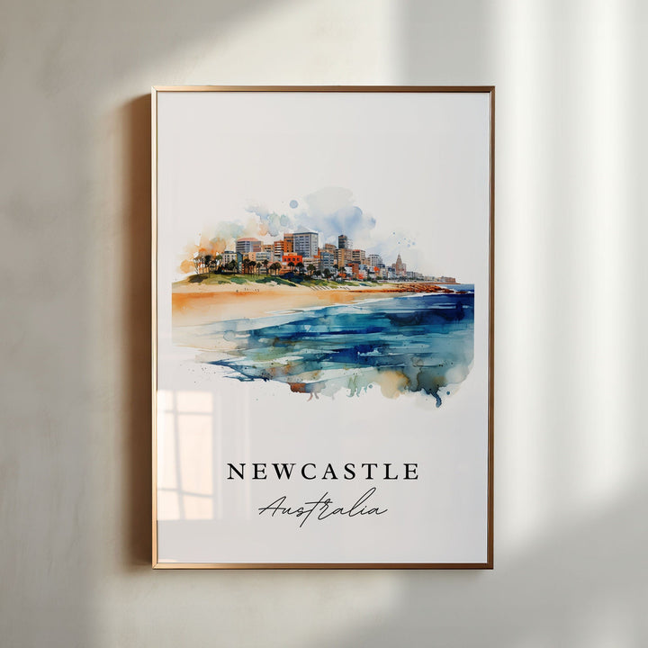 Newcastle Aus wall art - Australia, Newcastle poster, Newcastle Australia Wedding gift, Birthday present, Custom Text, Personalized Gift