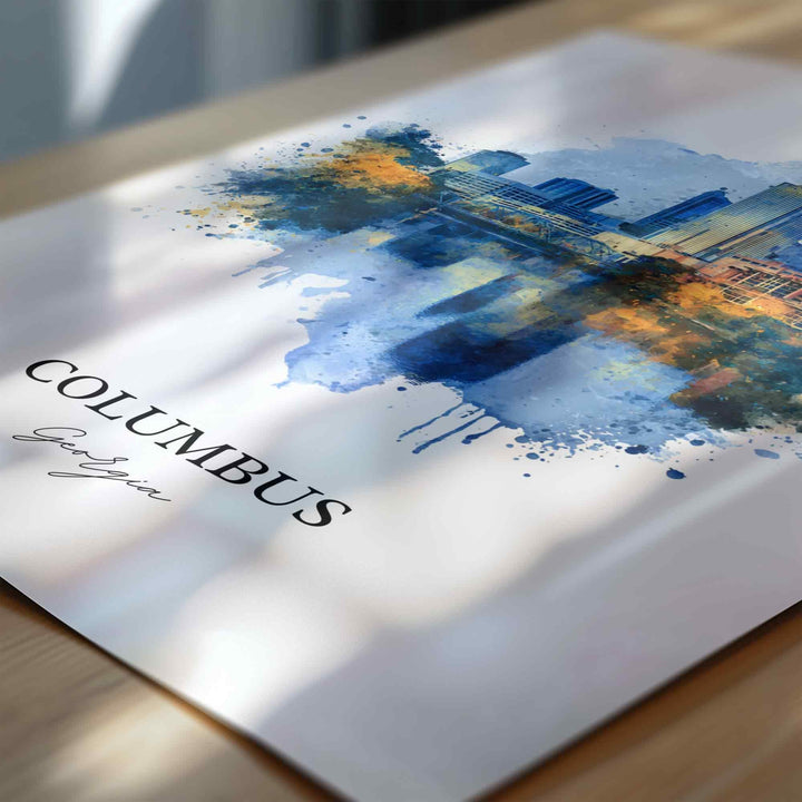 Columbus, Georgia – Watercolor Art Print