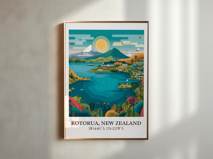 Rotorua, New Zealand – Watercolor Art Print