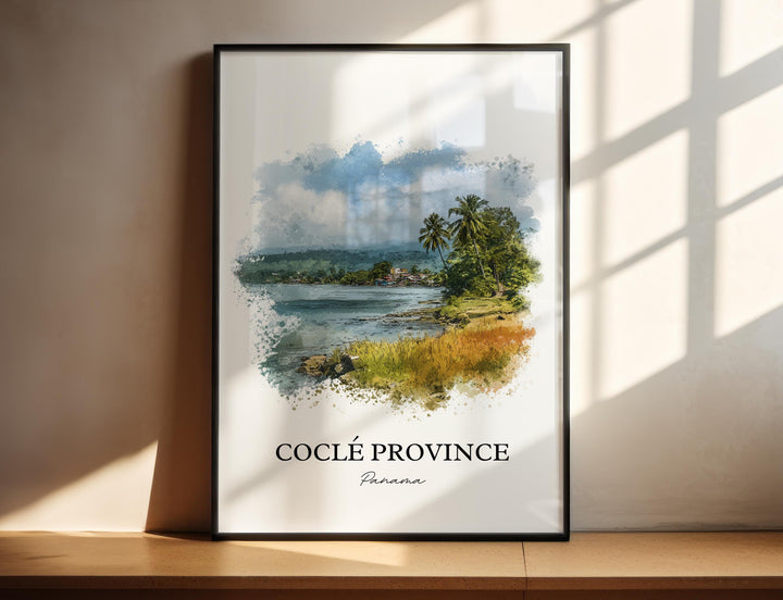 Coclé Province Wall Art, Panama Print, Panama Watercolor Art, Panama Gift, Coclé Panama Travel Print, Travel Poster, Housewarming Gift