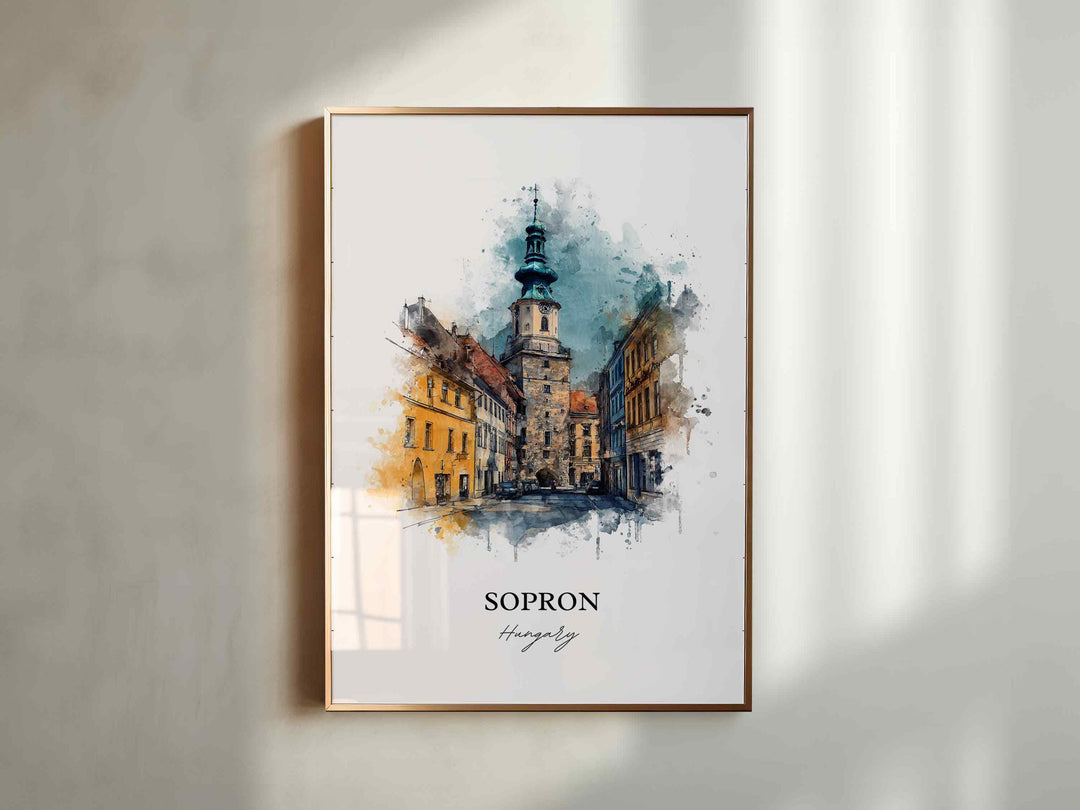 Sopron, Hungary – Watercolor Art Print
