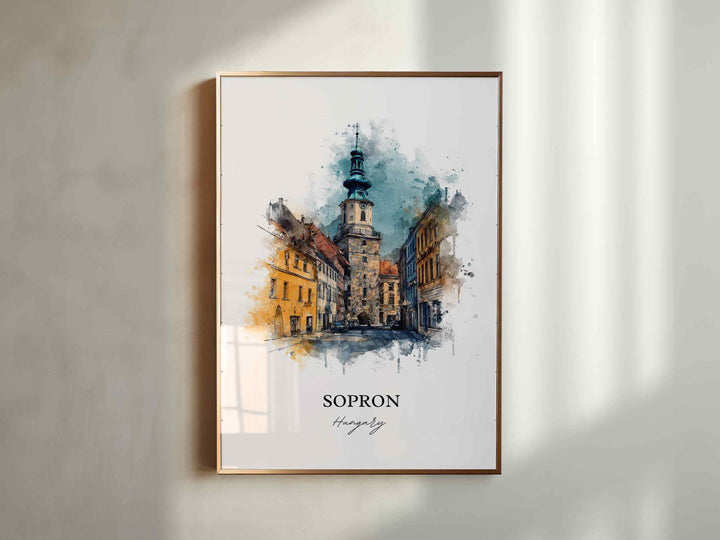 Sopron, Hungary – Watercolor Art Print