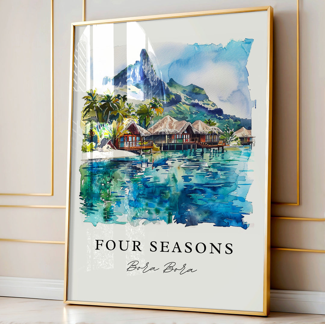 Bora Bora, French Polynesia – Watercolor Art Print