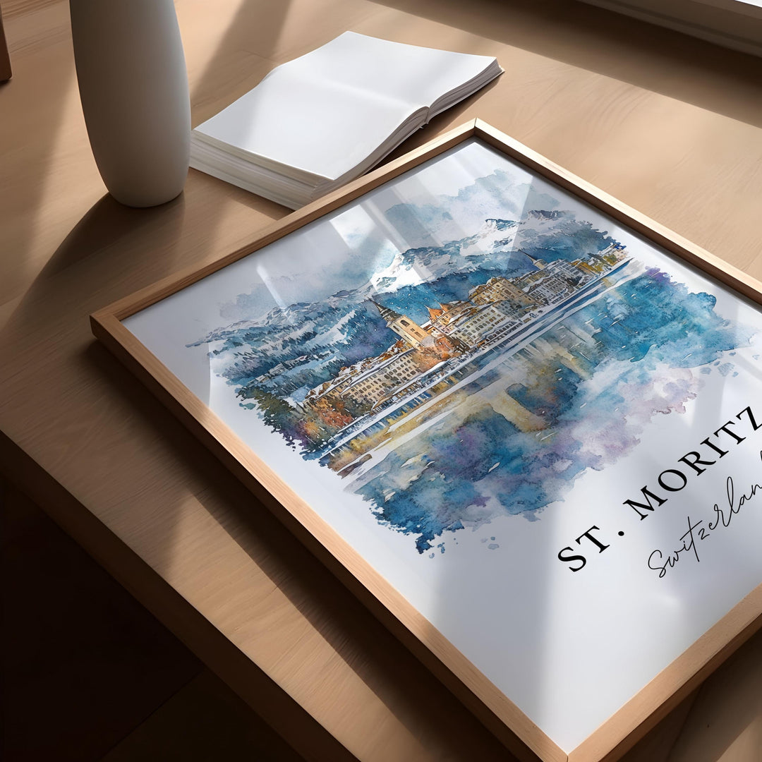 St. Moritz, Switzerland – Watercolor Art Print