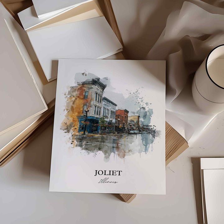Joliet, Illinois – Watercolor Art Print