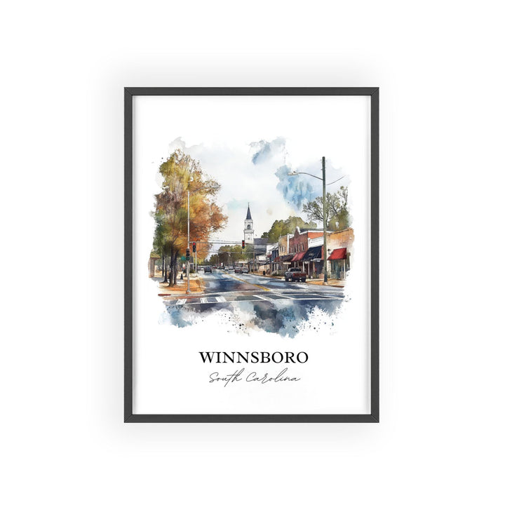 Winnsboro, South Carolina – Watercolor Art Print