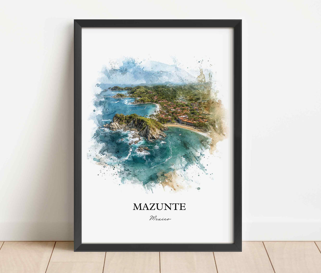 Mazunte, Mexico – Watercolor Art Print Mermejita