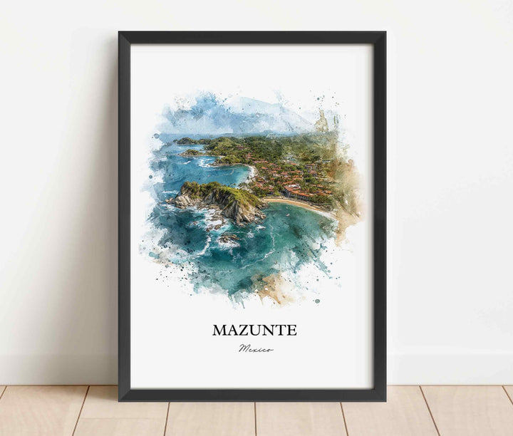 Mazunte, Mexico – Watercolor Art Print Mermejita