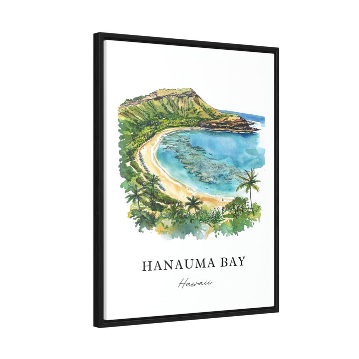 Hanauma Bay Wall Art, Oahu Print, Hanauma Bay Watercolor Art, East Honolulu Gift,