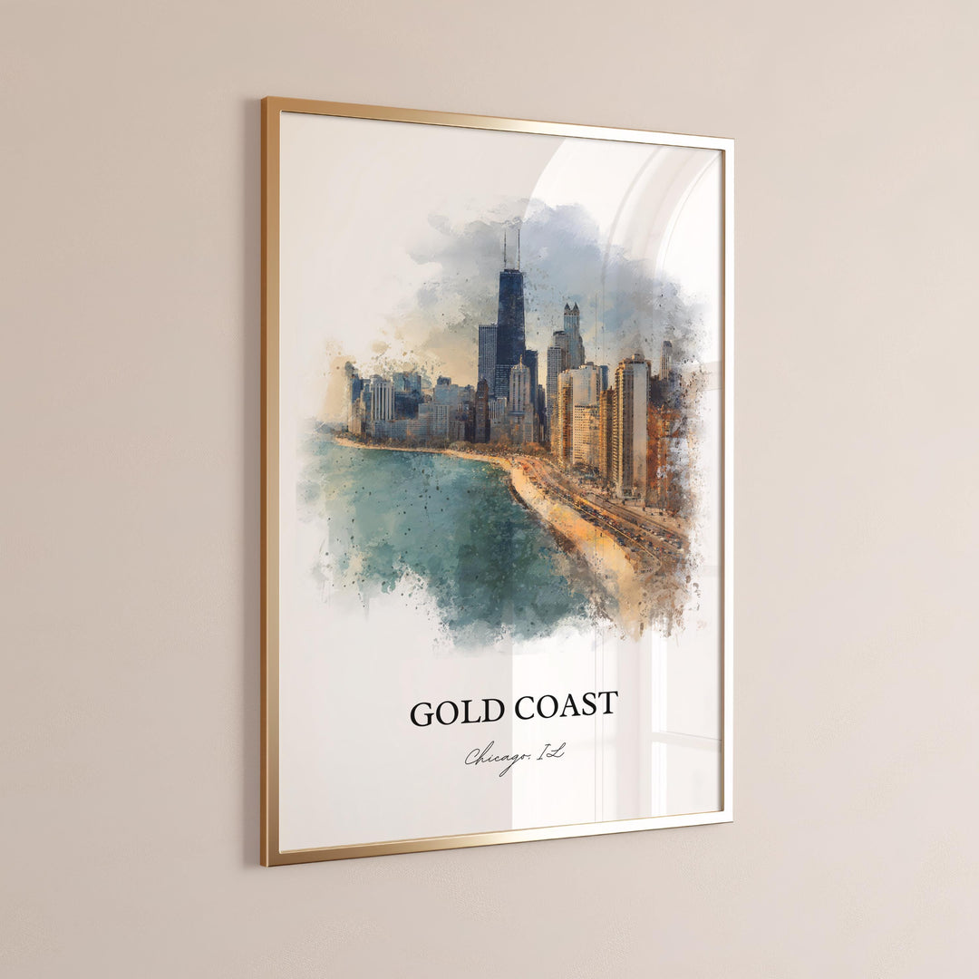 Gold Coast, Chicago, Illinois – Watercolor Art Print
