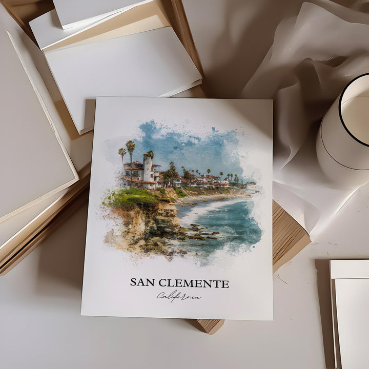 San Clemente, CA – Watercolor Art Print