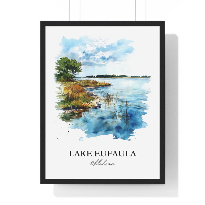Lake Eufaula Wall Art, Eufaula Print, Oklahoma Watercolor Art, Lake Eufaula OK Gift, Travel Print, Travel Poster, Housewarming Gift