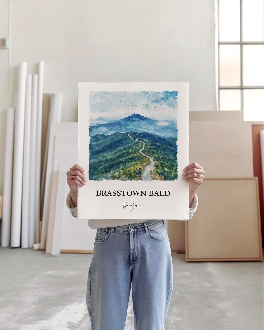 Brasstown Bald Wall Art, Hiawassee Print, Blue Ridge Mountains Artwork, Brasstown Bald Gift, Travel Print, Travel Poster, Housewarming Gift