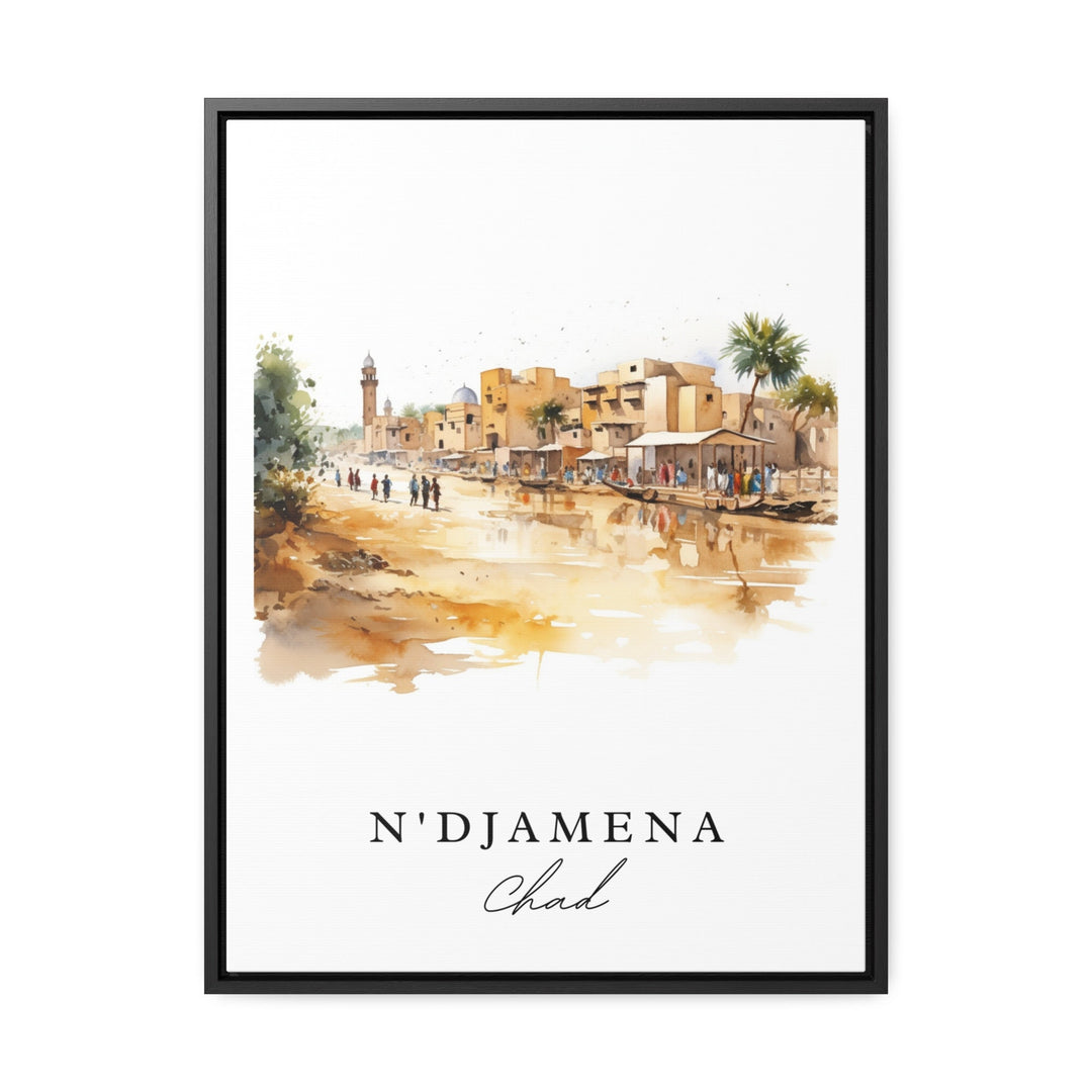 N'Djamena wall art - Chad, N'Djamena poster, N'Djamena Wedding gift, Chad Africa present, Custom Text, Personalized Gift