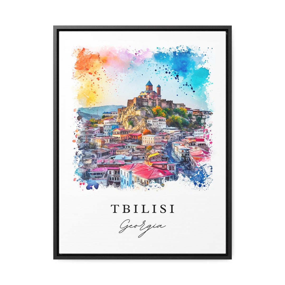 Tbilisi watercolor travel art - Georgia, Tbilisi print, Wedding gift, Birthday present, Custom Text, Perfect Gift