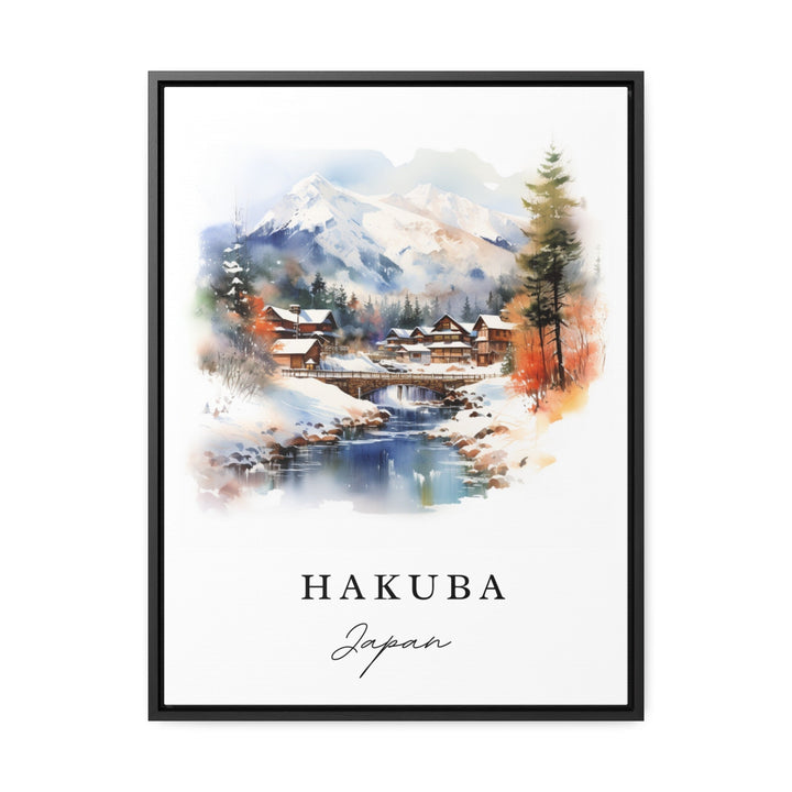 Hakuba Japan wall art - Japan, Hakuba print, Hakuba watercolor art gift, Nagano Japan travel art, Japanese Alps Gift