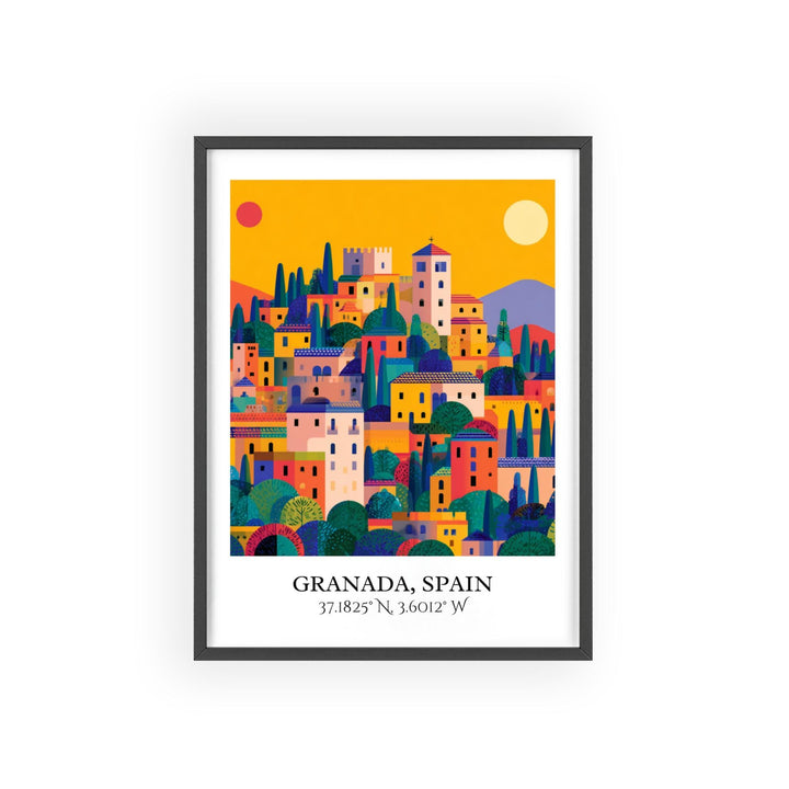 Granada Spain Art, Granada Retro Travel Art, Granada Spain Home Decor, Spain Gift, Spain Travel Art, Travel Prints, Housewarming Gift