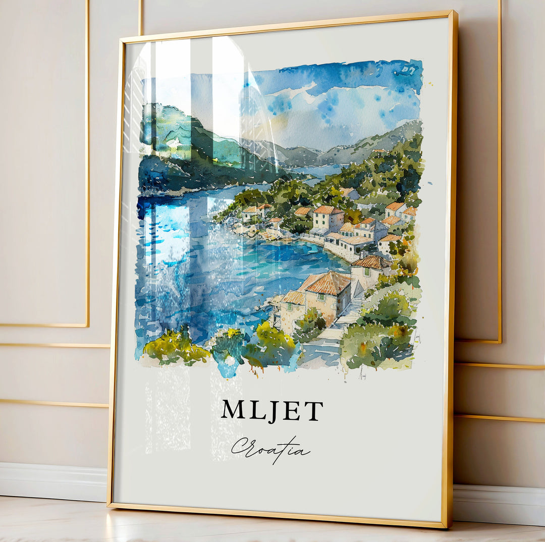 Mljet Croatia Art, Mljet Print, Mljet Croatia Watercolor Art, Dalmatia Region Gift,