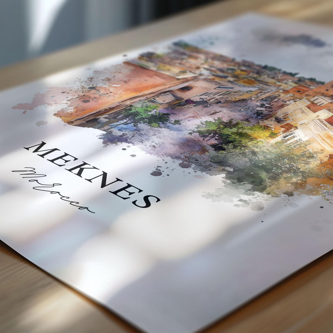 Meknes, Morocco – Watercolor Art Print