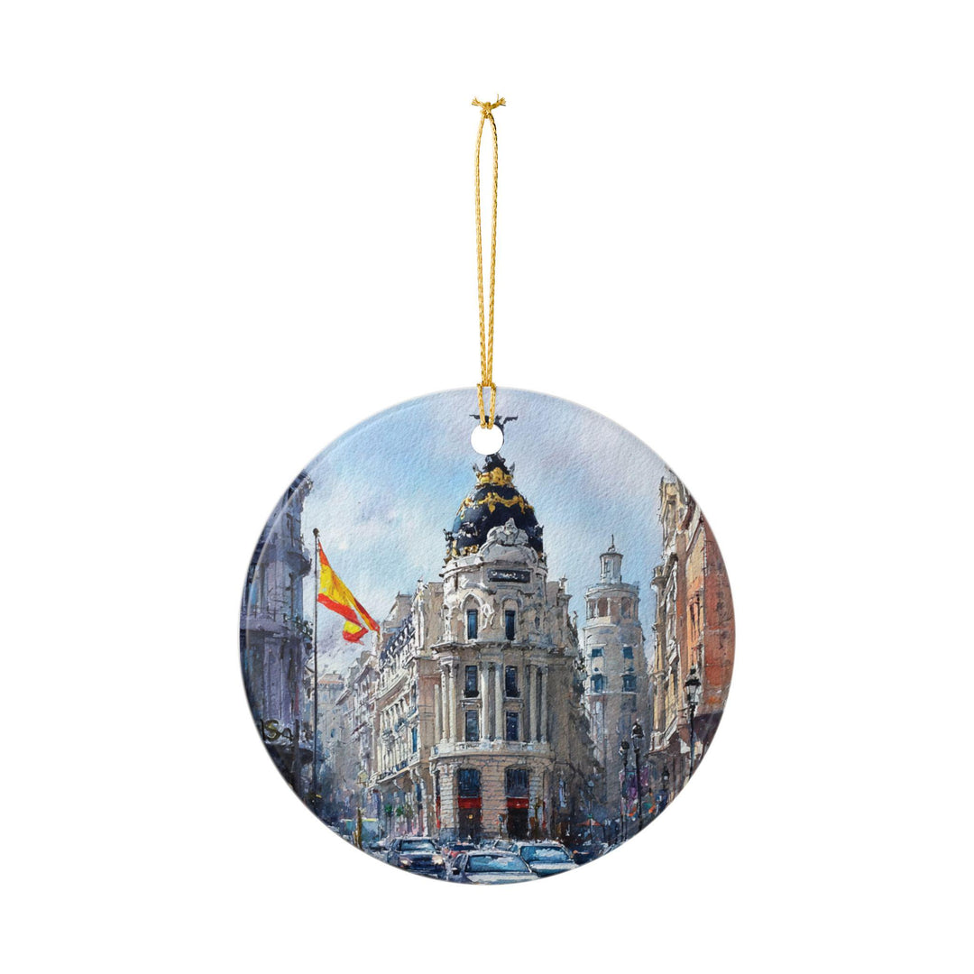 Madrid Spain Ornament: Unique Madrid Souvenir, Madrid Xmas Decor, and Authentic Madrid Skyline Gift