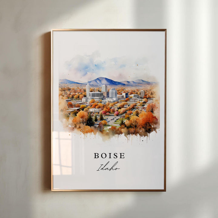 Boise Idaho wall art - Idaho, Boise poster, Boise Wedding gift, Boise ID skyline Birthday present, Custom Text, Personalized Gift