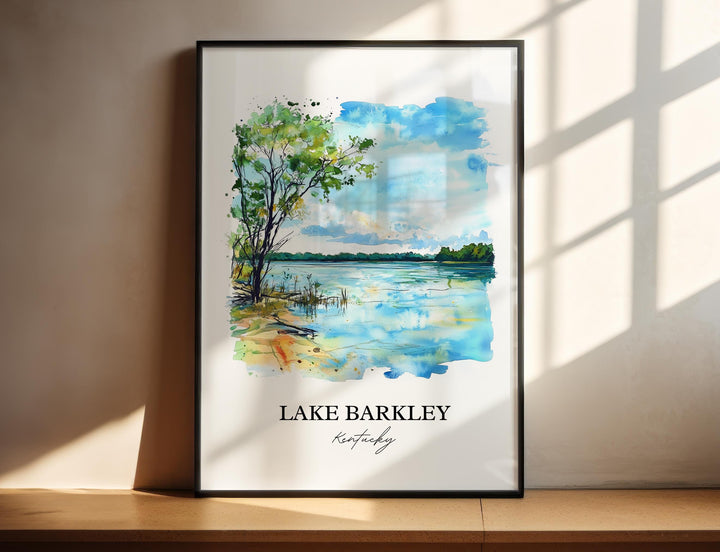 Lake Barkley Wall Art, Livingston County Print, Kentucky Watercolor Art, Lake Barkley Gift, Travel Print, Travel Poster, Housewarming Gift