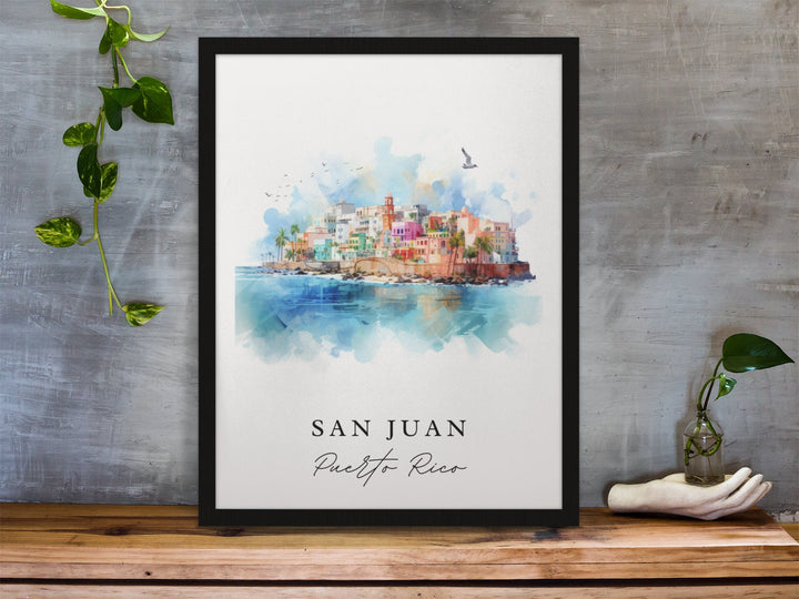 San Juan PR wall art - Puerto Rico, San Juan poster, San Juan Puerto Rico Wedding gift, Birthday present, Custom Text, Personalized Gift