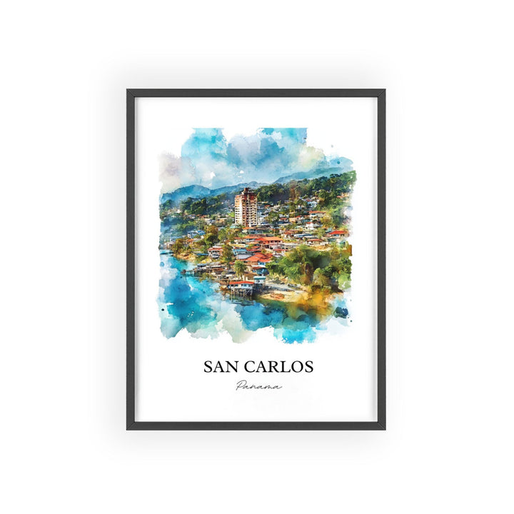 San Carlos Panama Art, Panama Oeste Print, Panama Watercolor Art, San Carlos Panama Gift, Travel Print, Travel Poster, Housewarming Gift