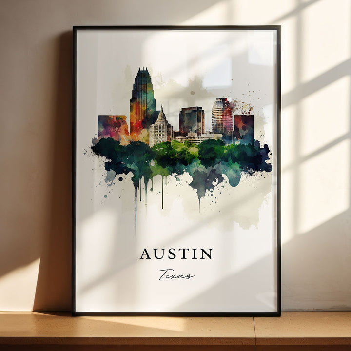 Austin TX wall art - Texas, Austin poster, Wedding gift, Birthday present, Custom Text, Personalized Gift