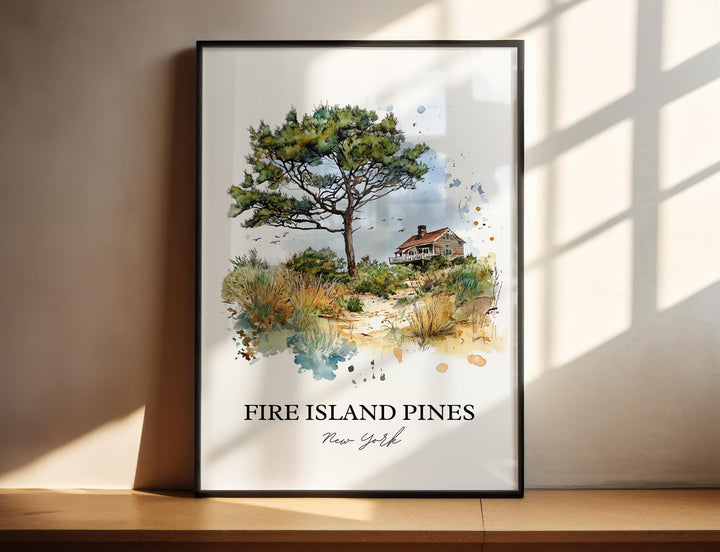 Fire Island NY Wall Art, Long Island Print, Fire Island Artwork, Fire Island Pines Gift, Travel Print, Travel Poster, Housewarming Gift