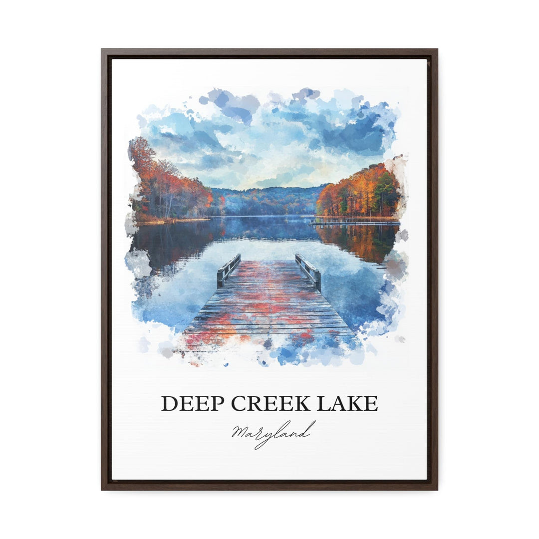 Deep Creek Lake Wall Art, McHenry MD Print, Maryland Watercolor Art, Deep Creek Lake Gift, Travel Print, Travel Poster, Housewarming Gift