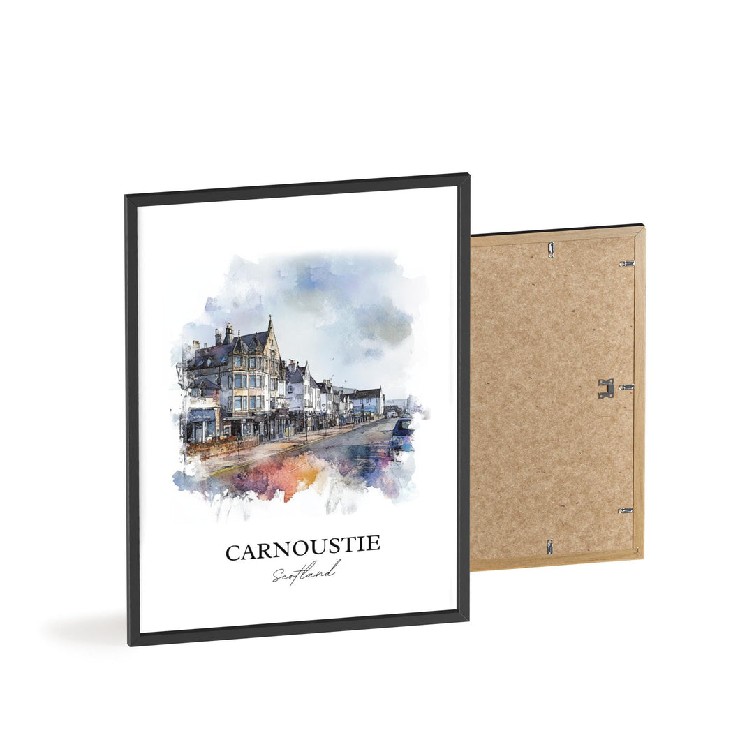 Carnoustie Wall Art, Scotland Print, Scotland Watercolor Art, Carnoustie Scotland Gift, Travel Print, Travel Poster, Housewarming Gift