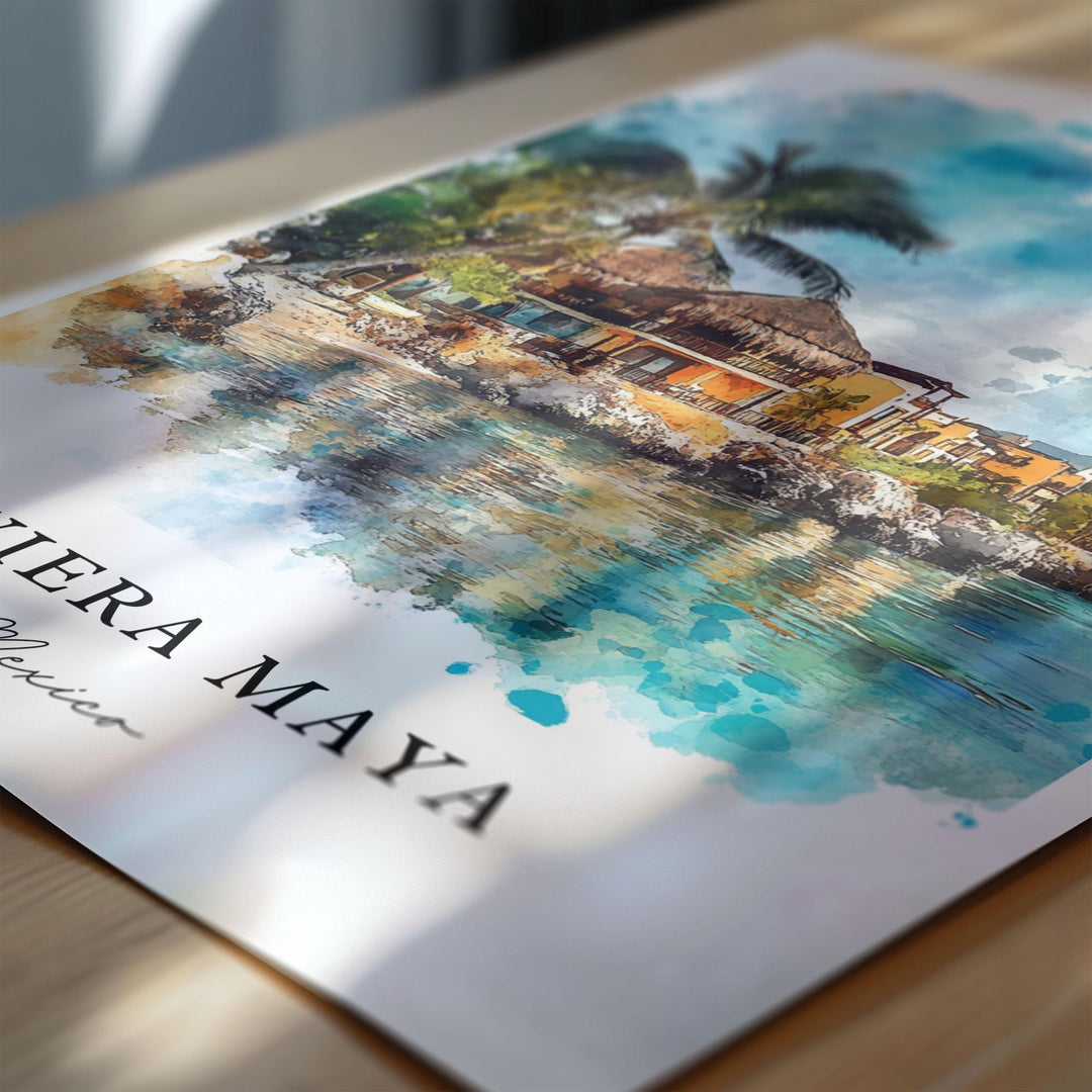 Riviera Maya Wall Art, Riviera Maya MX Print, Yucatán Watercolor Art, Riviera Maya Gift, Travel Poster, Housewarming Gift