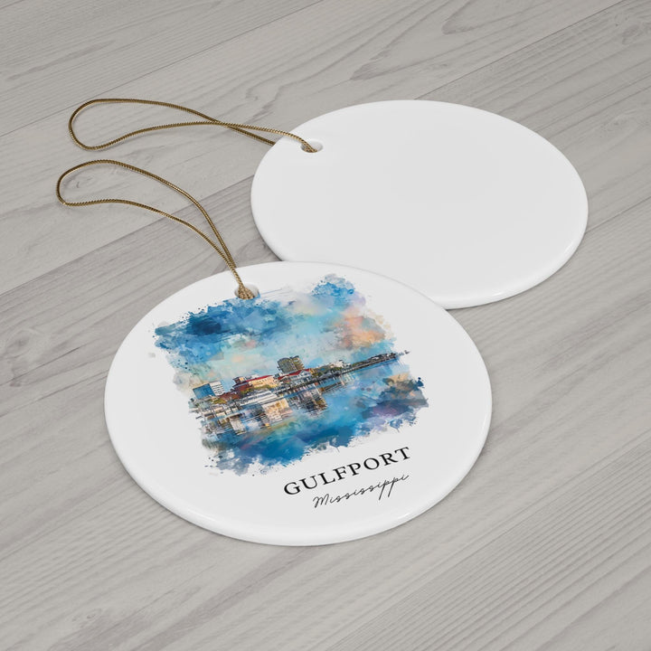 Gulfport MS Ornament: Unique Gulfport Souvenir, Gulfport Mississippi Xmas Decor, and Authentic Gulfport MS Christmas Gift