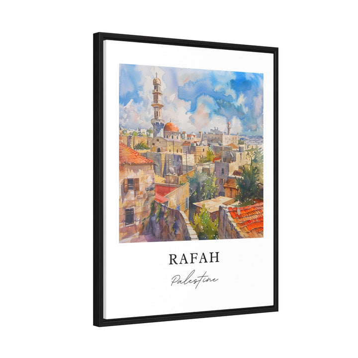 Rafah Palestine Art: Palestine Watercolor Art, Rafah Print, Rafah Gift, Palestine Art, Rafah Skyline, Rafah Pre-War Art