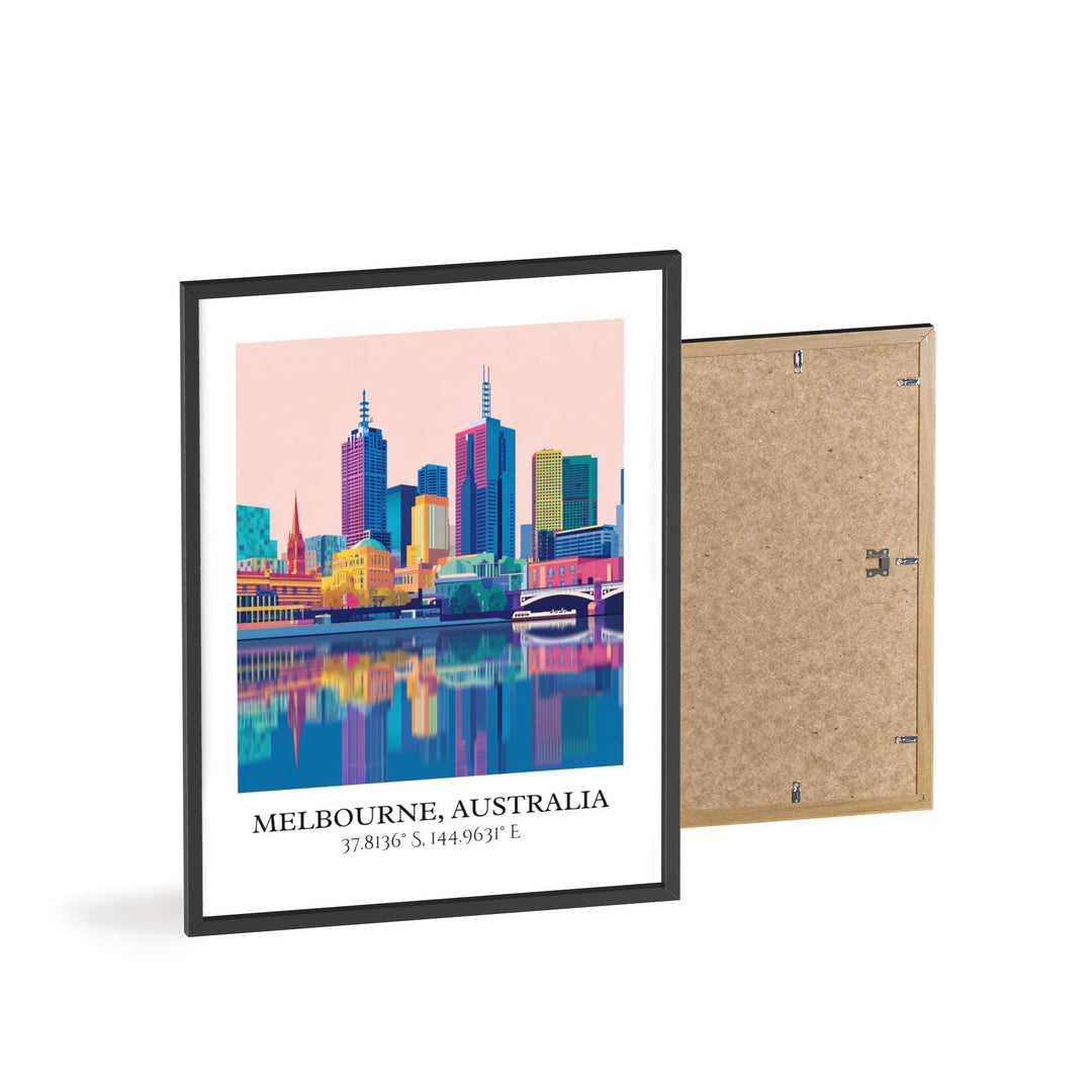 Melbourne Art, Melbourne Retro Travel Art, Melbourne Home Decor, Melbourne Gift, Australia Travel Art, Travel Prints, Housewarming Gift