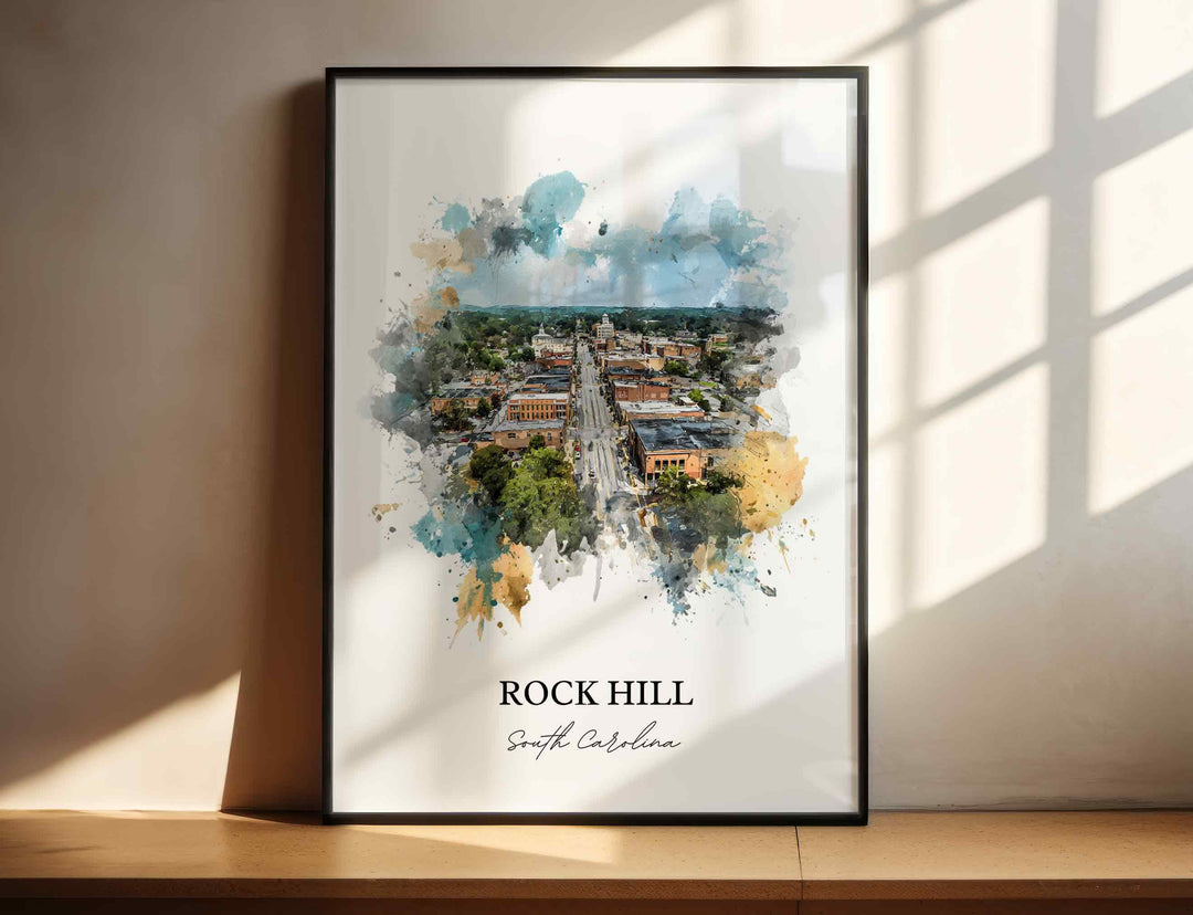 Rock Hill, South Carolina – Watercolor Art Print