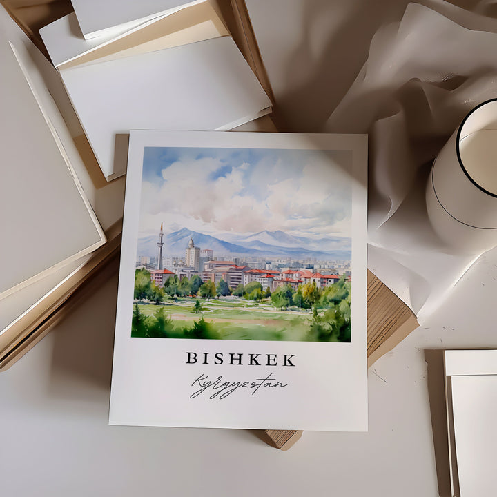 Bishkek Kyrgyzstan wall art - Kyrgyzstan, Bishkek print, Bishkek Wedding gift, Birthday present, Custom Text, Perfect Gift