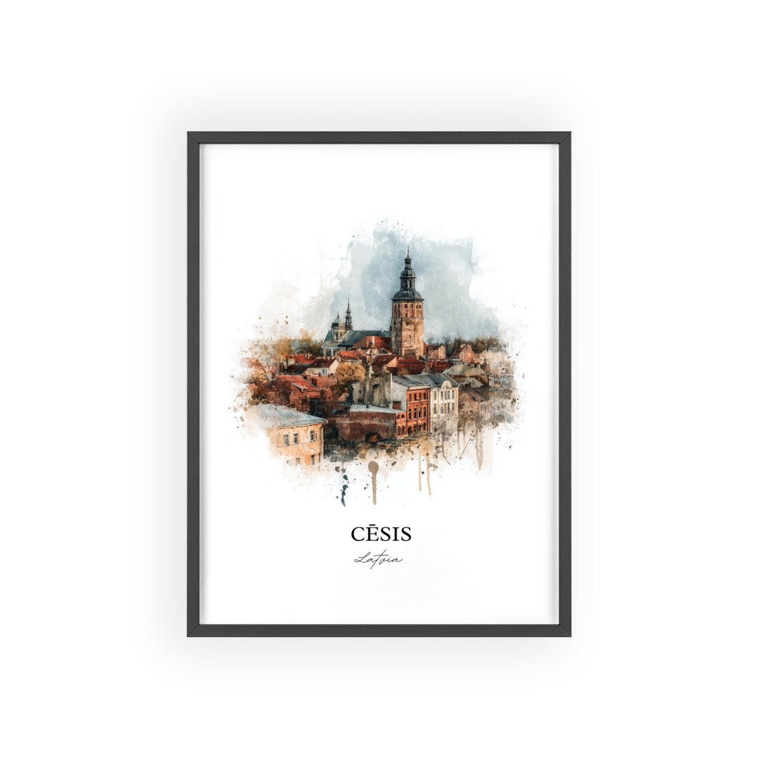 Cesis, Latvia – Watercolor Art Print