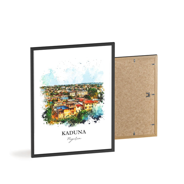 Kaduna Wall Art, Northern Nigeria Print, Nigeria Watercolor Art, Kaduna Nigeria Gift, Travel Print, Travel Poster, Housewarming Gift