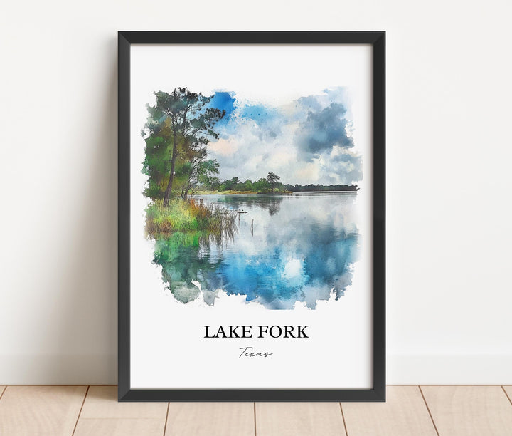 Lake Fork, TX, USA – Watercolor Art Print