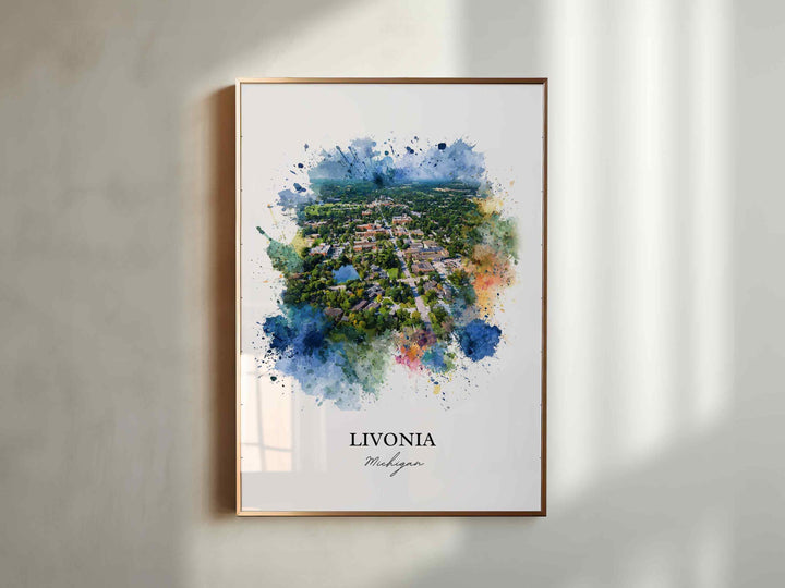 Livonia, Michigan – Watercolor Art Print