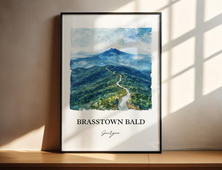 Brasstown Bald Wall Art, Hiawassee Print, Blue Ridge Mountains Artwork, Brasstown Bald Gift, Travel Print, Travel Poster, Housewarming Gift
