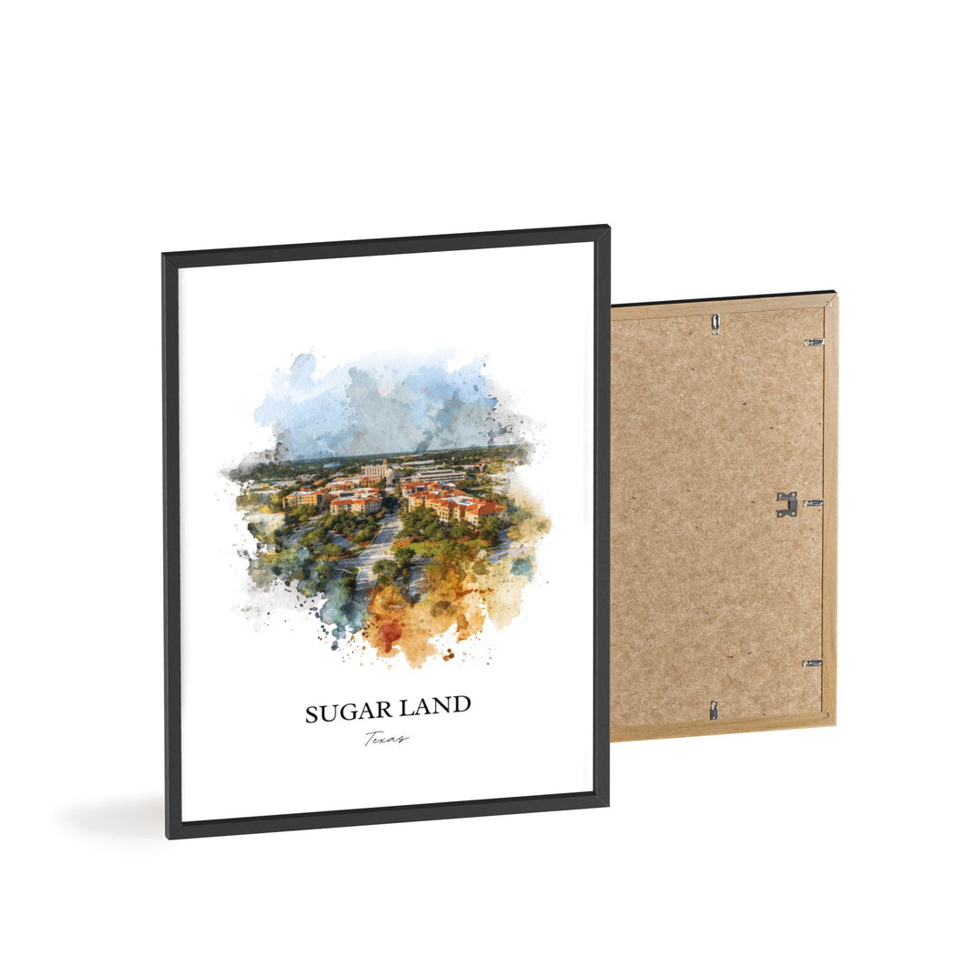 Sugar Land, Texas – Watercolor Art Print