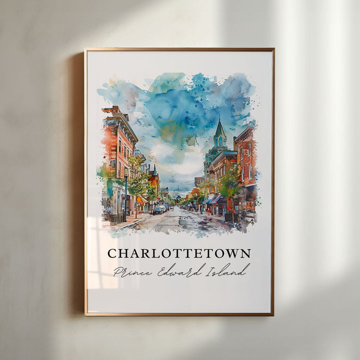 Charlottetown PEI Wall Art, Charlottetown Print, Prince Edwards Island Watercolor, Charlottetown Gift, Travel Print, Housewarming Gift