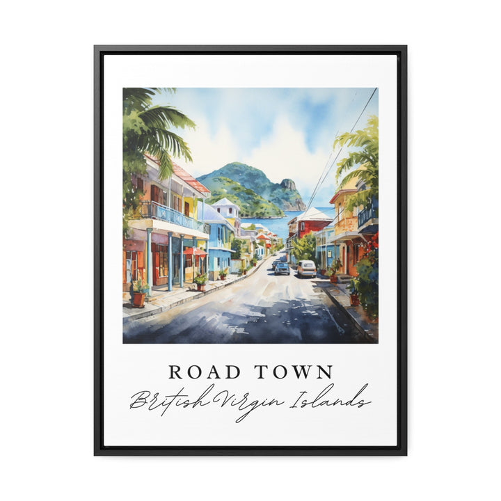 Road Town BVI wall art - BVI, Road Town British Virgin Islands poster, Wedding gift, Birthday present, Custom Text