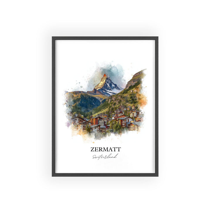 Zermatt, Switzerland – Watercolor Art Print